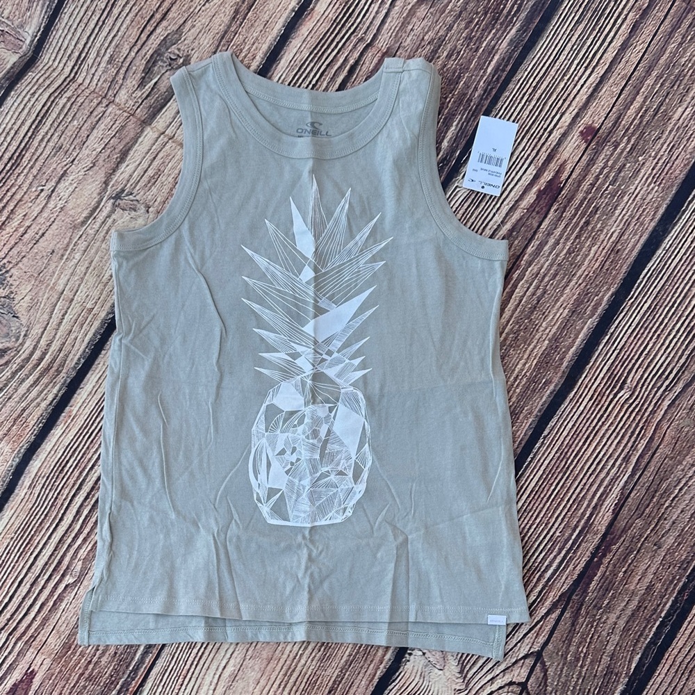 O'Neill Gray Tank Top with White Pineapple Design